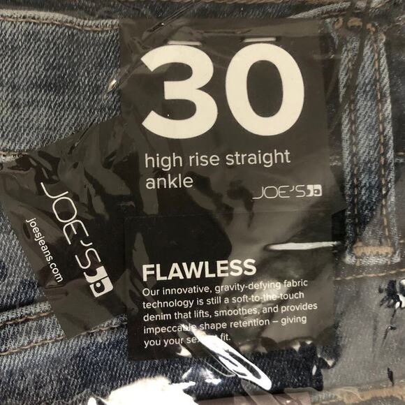 Joe's Jeans High Rise Jeans Straight Ankle Distressed Denim Ibapah NWT Size 30 - Picture 7 of 9